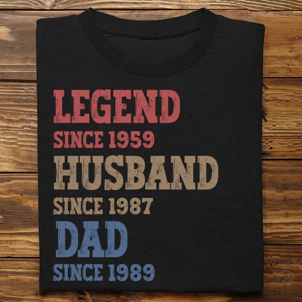 Family - Legend, Husband, Dad And Papa Since - Personalized Unisex T-Shirt-image