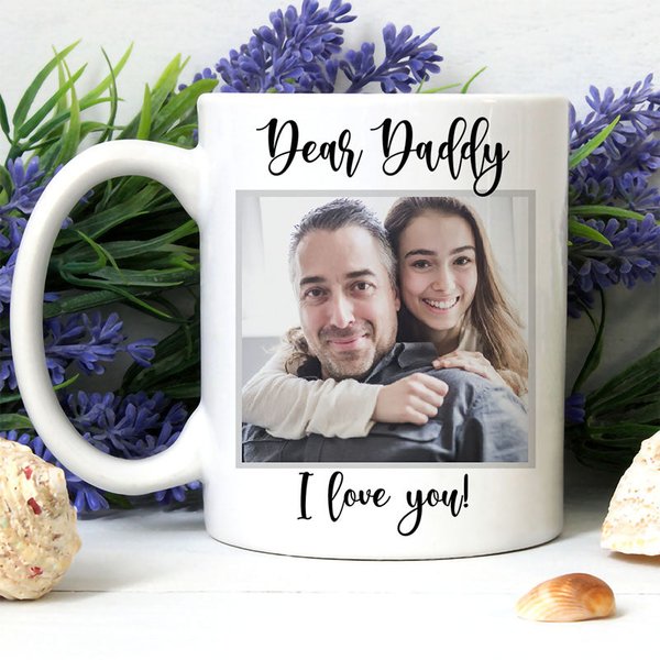 Simple Custom Photo, Custom Coffee Mugs, Father's Day Gift, Anniversary Gifts-image