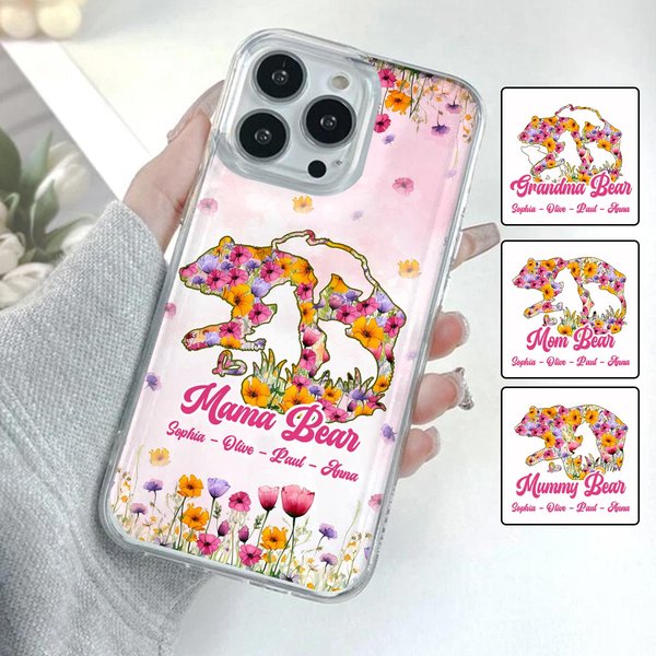 Mama Bear - Personalized Mother Clear Phone Case-image