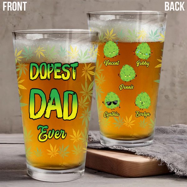 Dopest Dad Ever - Personalized Father Beer Glass-image