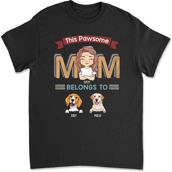 Pawsome Parents Custom Dog Lover Personalized Unisex T-Shirt-image