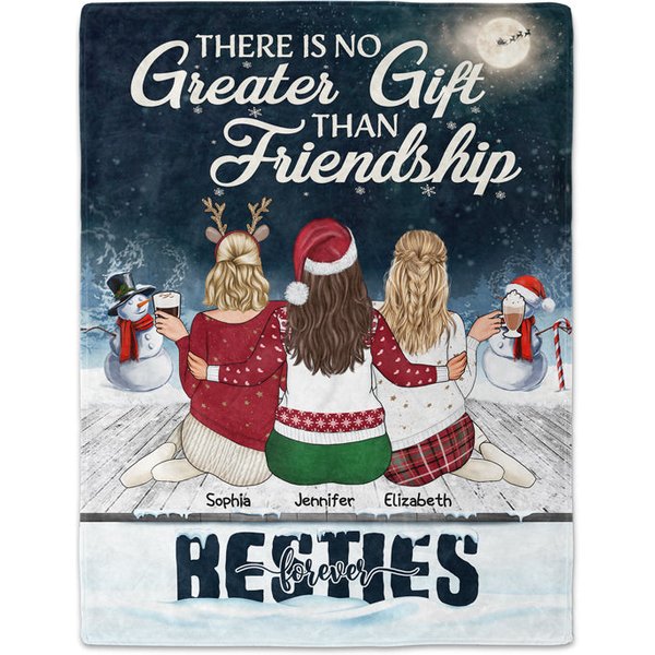 Best Friends There Is No Greater Gift Than Friendship Custom Besties Sisters Blanket-image