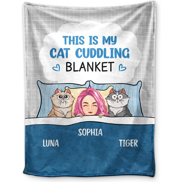 This Is My Cat Cuddling Cozy Custom Gift For Cat Lovers Personalized Fleece Blanket-image