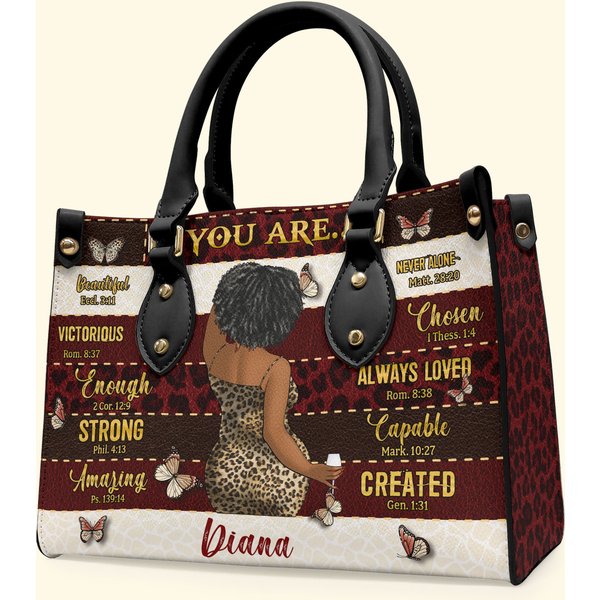 You Are Beautiful Enough Victorious - Personalized Leather Bag-image