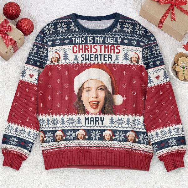 This Is My Ugly Christmas Sweater New Version - Personalized Photo Ugly Sweater-image