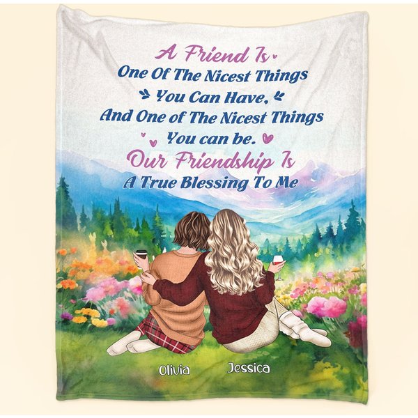 Our Friendship Is A True Blessing To Me - Personalized Blanket-image