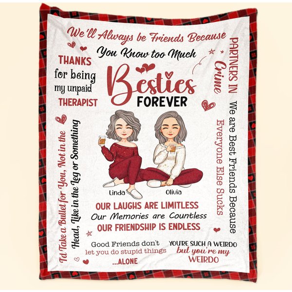 Besties Forever - Personalized Blanket - Ver 2-image