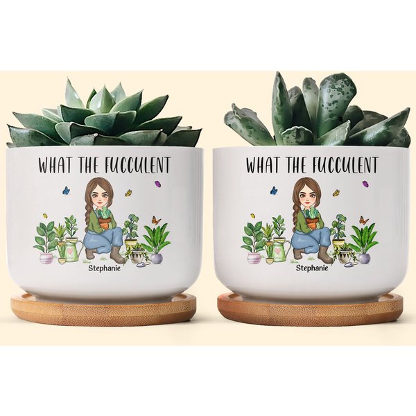 What The Fucculent - Personalized Ceramic Plant Pot