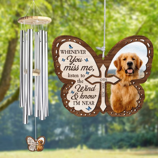 Listen To The Wind And Know I'm Near - Personalized Photo Wind Chimes - Memorial Gift-image