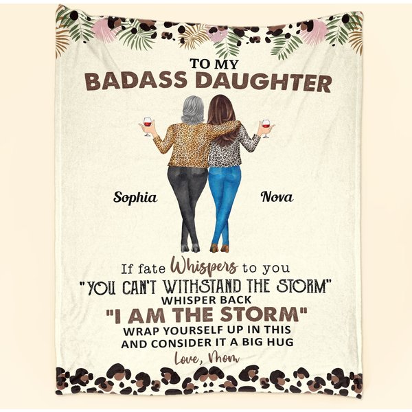 To My Daughter Whisper Back I Am The Storm - Personalized Blanket - Gift For Mom-image