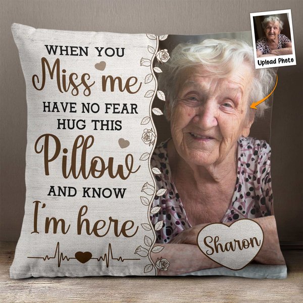 Hug This Pillow And Know I'm Here - Personalized Photo Pillow-image
