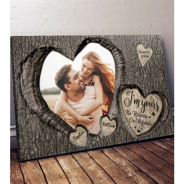 God Knew My Heart Needed You Couples - Personalized Photo Wrapped Canvas-image