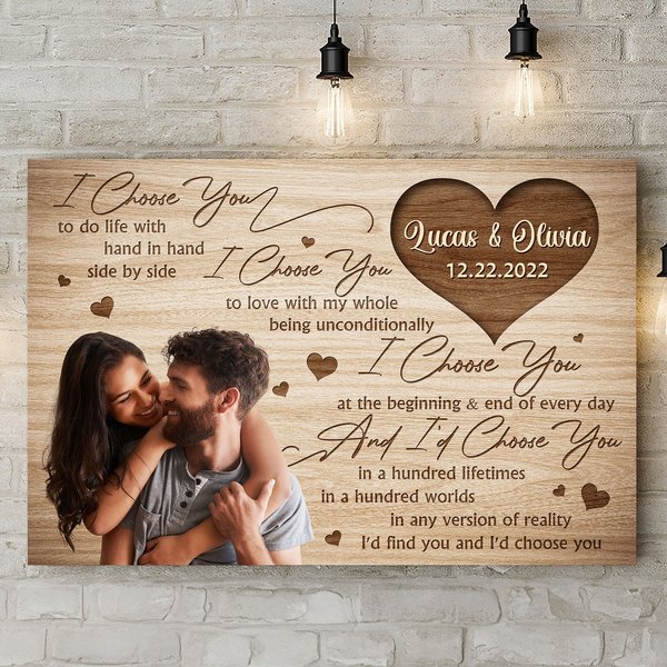 I Choose You - Personalized Photo Wrapped Canvas-image
