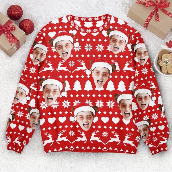 Custom Face Christmas Family Silly - Personalized Photo Ugly Sweater-image