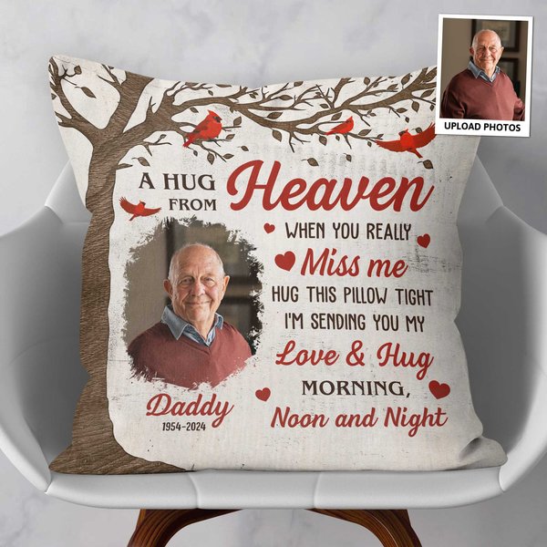 Memorial A Hug From Heaven - Personalized Photo Pillow-image