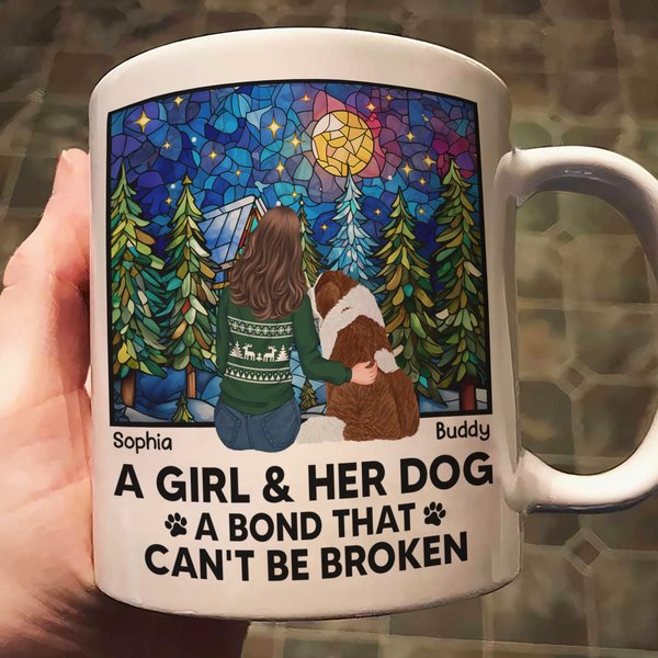 A Girl And Her Dogs - Bond That Can't Be Broken - Personalized Mug-image