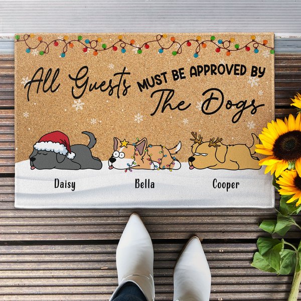 All Guests Must Be Approved By The Dogs - Personalized Doormat-image