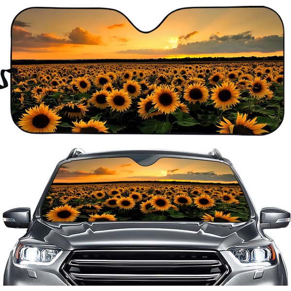 Sunflower Car Sun Visor Windshield Sunshade Protector-image