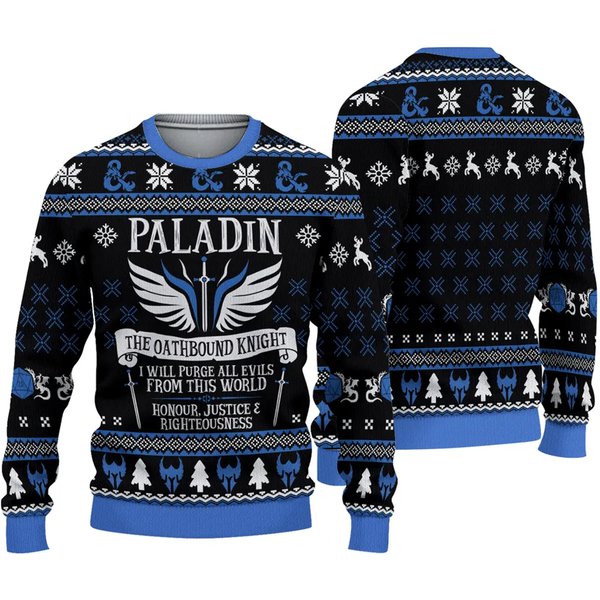 Christmas Dnd Classes Paladin Ugly Christmas Sweater
