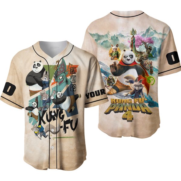 Custom Kung Fu Panda Baseball Jersey-image