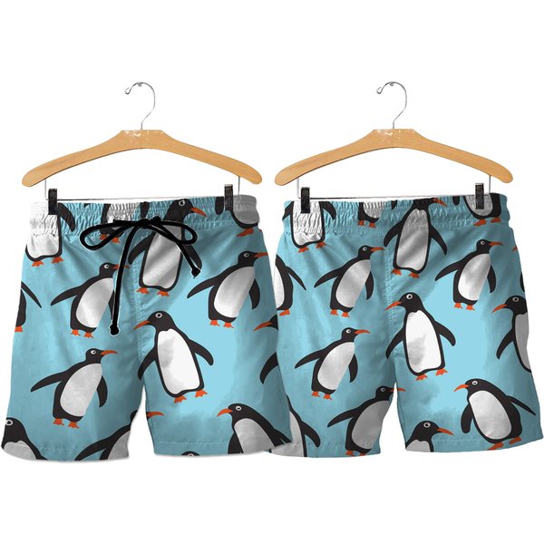 3D Printed Penguin Men's Short Pants Fashion Hawaii Beach Shorts-image