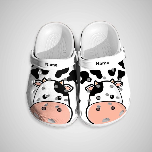 Cow Face Personalized Clogs Shoes With Your Name Clogs-image