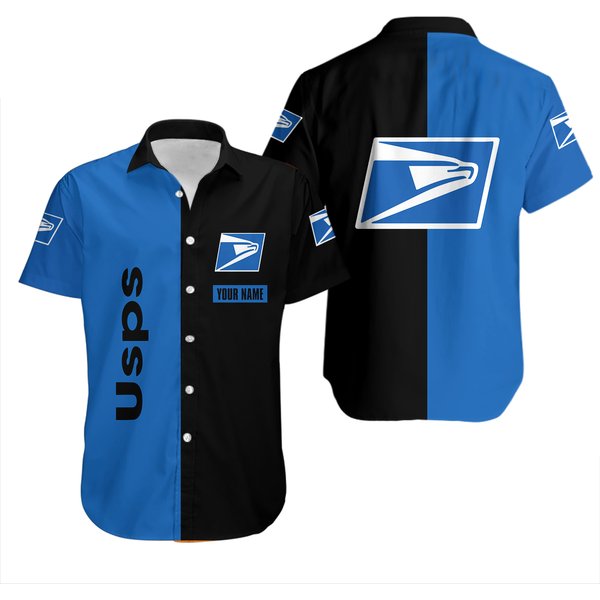 Personalized Postal Worker Hawaii Shirt, Men's Postal Service Tropical Hawaiian 3D Hawaii Shirt-image