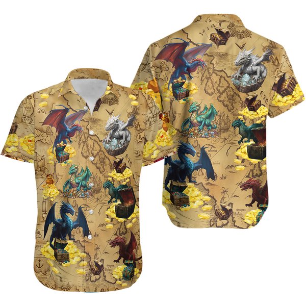 Amazing Dragon Hawaiian Shirt, Mythical Dragon Summer Hawaiian Shirt-image