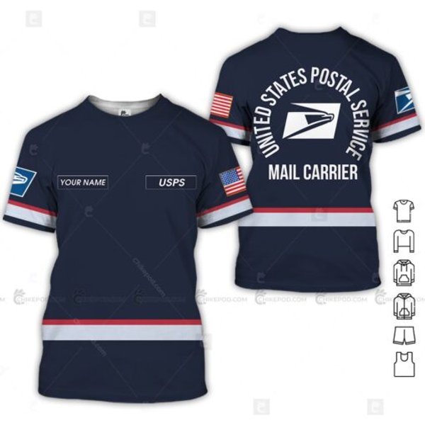 Personalized Postal Service T-Shirt, Postal Worker 3D All Over Printed T-Shirt Hk253-image