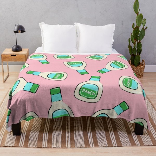 Ranch - Salad Dressing Bottle (Pink) Throw Blanket-image