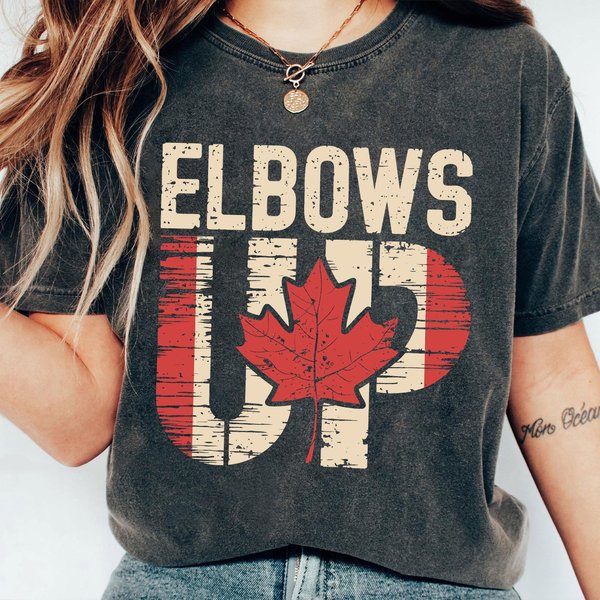 Elbows Up Canada T-Shirt, Elbows Up Est 1867, Elbows Up & Canadian Pride T-Shirt-image