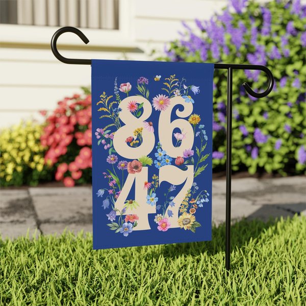 Retro 8647 Subtle Anti Trump House Garden Flag, Anti Maga Fascism
