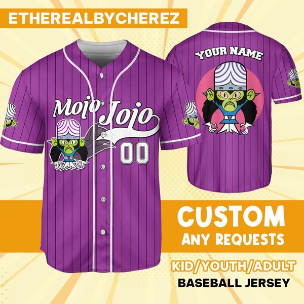 Personalize Mojo Jojo Baseball Jersey, Cartoon Baseball Team Outfit-image