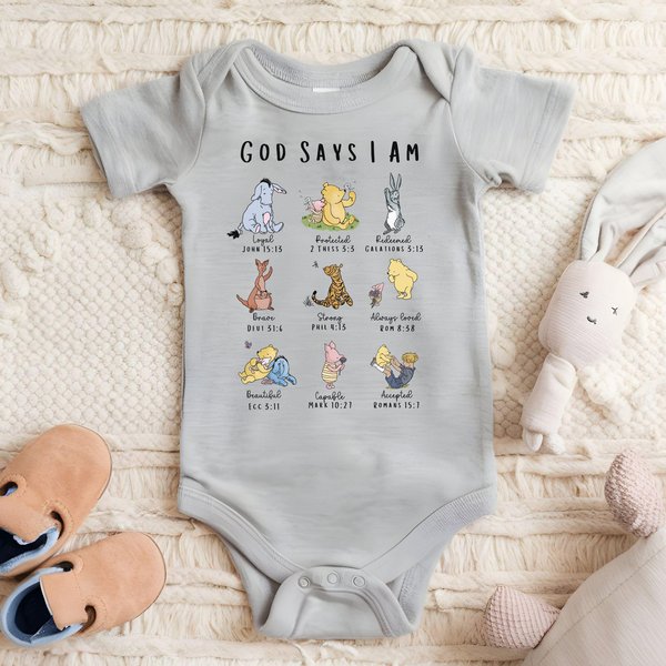 Winniee The Poohh Baby Christian Onesie Classic Winnie Romper-image