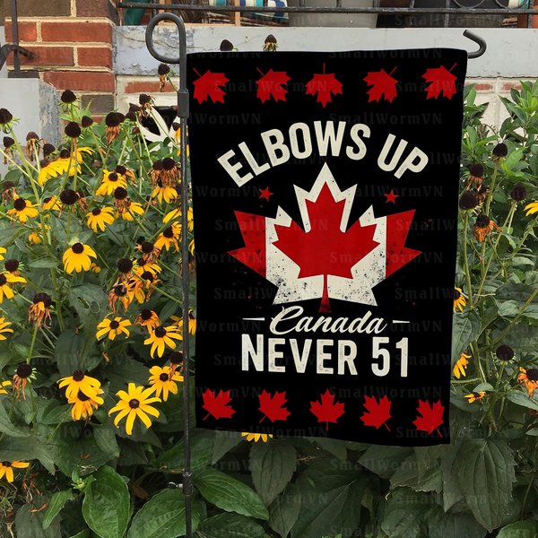Elbows Up Canada Never 51 Canada Flag, Stand Strong Canada Flag-image