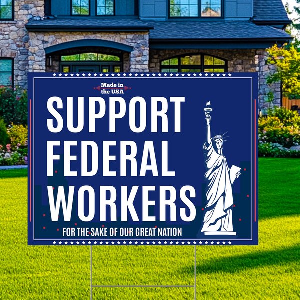 Government Employee Resistance Yard Sign, Support Federal Workers-image