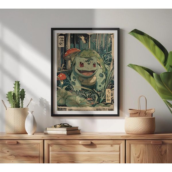 Bulbasaur: Japanese Tapestry Style Anime Poster-image