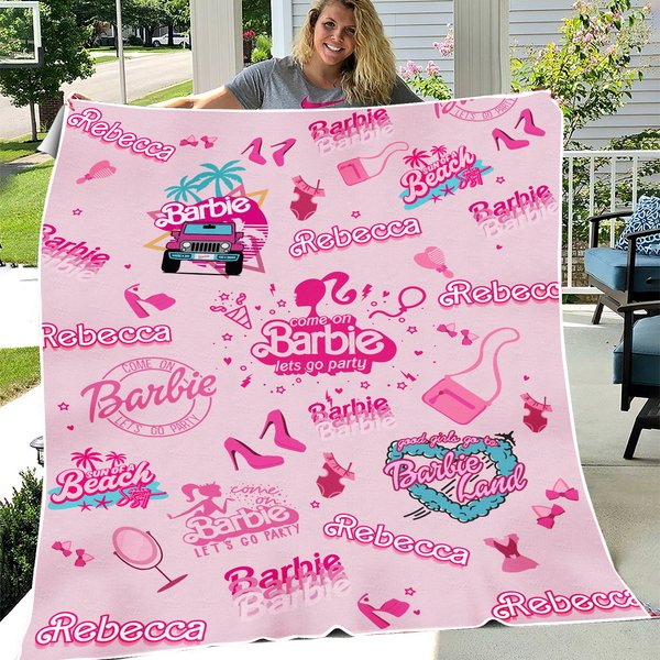 Accessories Barbie Inspired Pink Girl 2 Blanket| Baby Girl Blanket-image