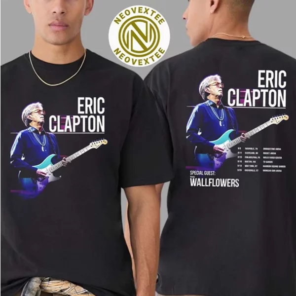 Eric Clapton Us Tour 2025 Dates List Two Sides Print Unisex T-Shirt-image