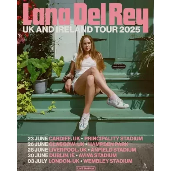 Lana Del Rey 2025 Tour Poster 26 June Glasgow Poster-image