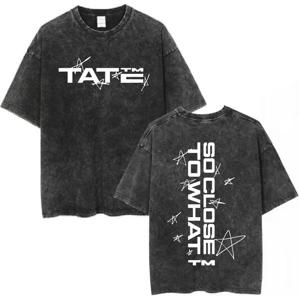 Vintage Tate Mcrae So Close To What Double Sided Mineral Wash T-Shirt-image