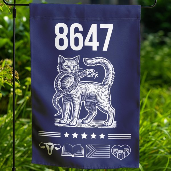 8647 Garden Flag, 86 47 Anti Trump Flag Leftist, Feminist Flag-image