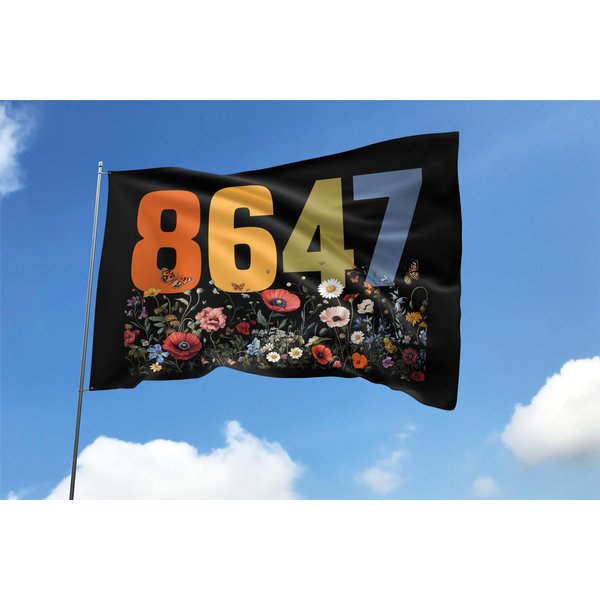 8647 Anti Trump Floral Fdt Fascism Flag-image