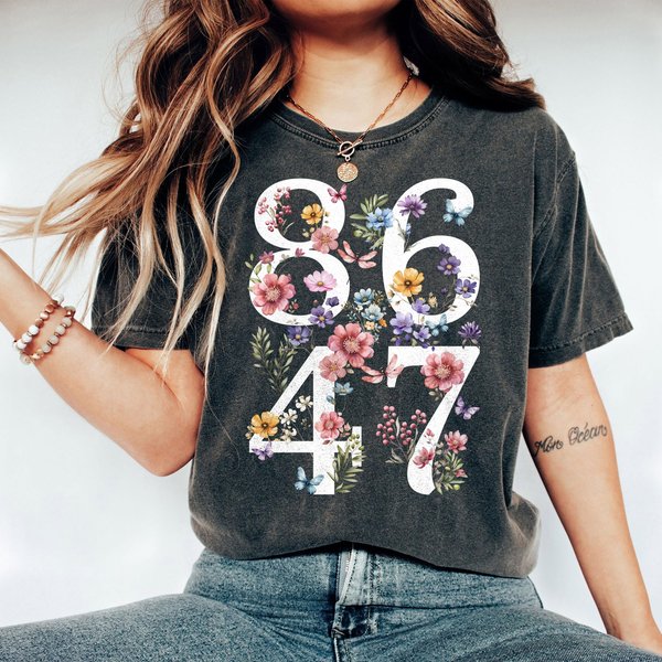 Floral 8647 Anti Trump Shirt, Subtle Anti Fascism,-image