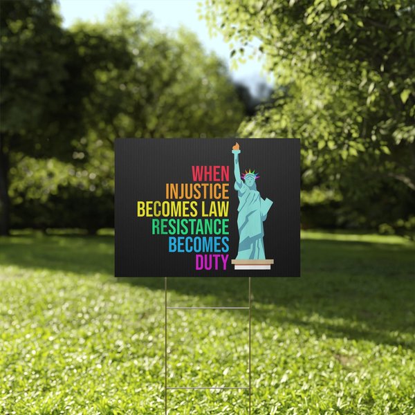 When Injustice Becomes Law Statue Of Liberty Yard Sign, Ruth Bader Ginsburg Yard Sign-image
