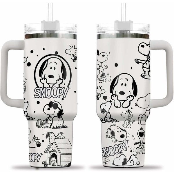 Snoopy 40Oz Tumbler Laser Engraved-image