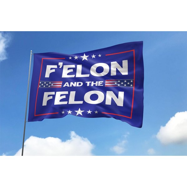F'elon And The Felon House Flag, Double Sided, Resist Hate Flag, Anti-Trump-image