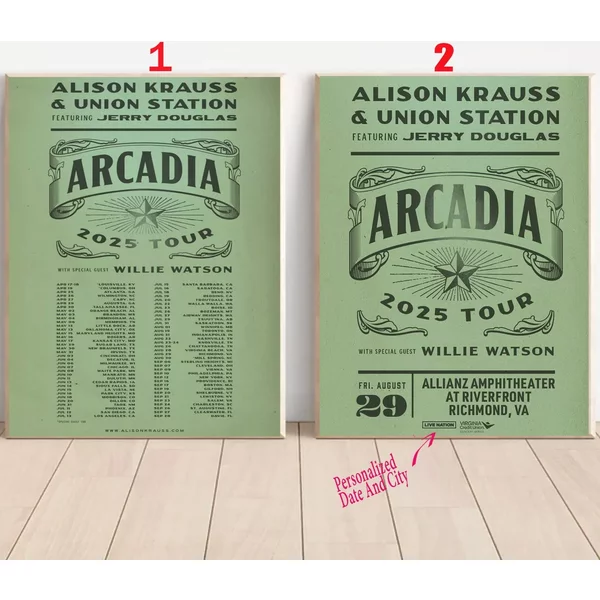 Custom Alison Krauss &Amp; Union Station Featuring Jerry Douglas Us Tour 2025 Poster-image