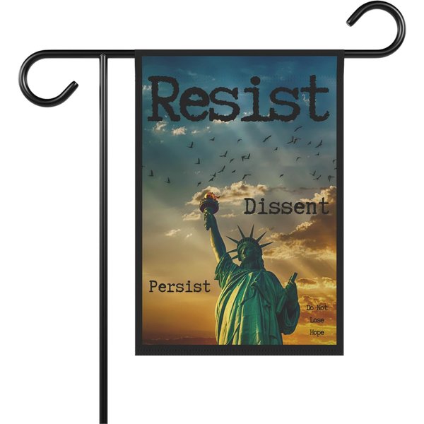 Resist Dissent Garden Banner, Anti Trump Inspirational Yard Flag
