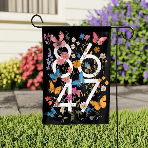 8647 Anti-Truump Garden Flag, Floral Fdt Design-image